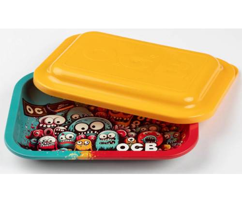 OCB Rolling Tray Δίσκος Yellow με Καπάκι - Mini (19x14cm) - Τιμή: 7,90€