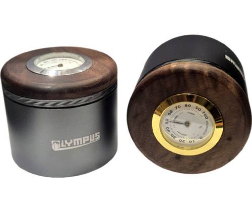 Μεταλλικό Βάζο Αποθήκευσης Αλουμινίου Olympus με Υγρασιόμετρο (67x56x35mm) - Τιμή: 14,70€