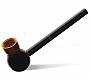 Πιπάκι Γυάλινο Pipe Μαύρο με Χρυσό Bowl - 14 cm - Τιμή: 3,90€