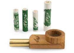 Purize Ξύλινη Πίπα Hemp Καφέ Mini με Αντάπτορα - 5,5cm