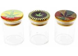 Γυάλινο Βάζο Leaf Oil Jar Με Ξύλινο Καπάκι Small - Αεροστεγές Κλείσιμο 53x70mm