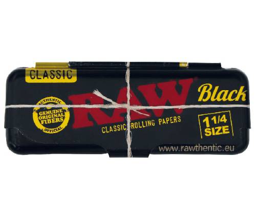 RAW Metal Tin Θήκη για Χαρτάκια 1¼  - Black Clasic - Τιμή: 2,00€