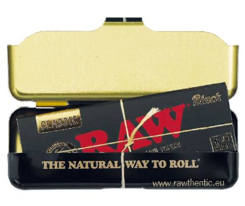 RAW Metal Tin Θήκη για Χαρτάκια 1¼  - Black Clasic - Τιμή: 2,00€