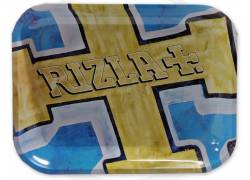 Rizla Rolling Tray Δίσκος Large Metal Gold/Blue (27.5x34cm)