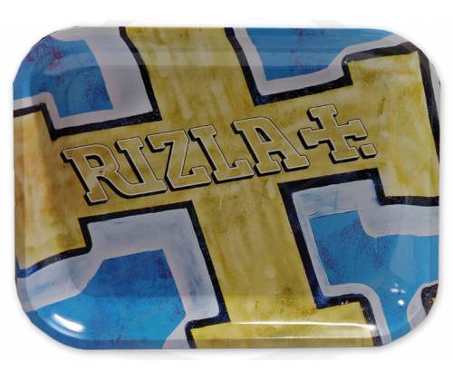 Rizla Rolling Tray Δίσκος Large Metal Gold/Blue (27.5x34cm) - Τιμή: 7,50€
