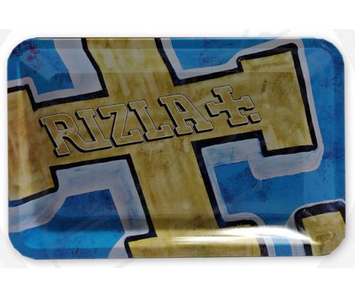 Rizla Rolling Tray Δίσκος Mini Metal Gold/Blue (12.5x18cm) - Τιμή: 3,90€