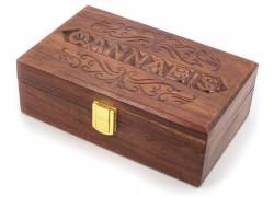 Κουτί Αποθήκευσης Ξύλινο «Cannabis» Μεγάλο (20x13cm)