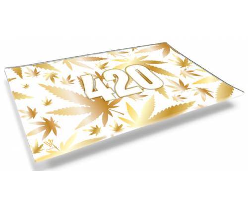 V-Syndicate Γυάλινος Rolling Tray Δίσκος - 420 Gold - Small (26x16cm) - Τιμή: 12,50€