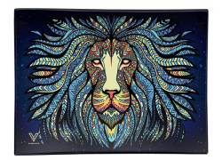 V-Syndicate Γυάλινος Rolling Tray Δίσκος - Tribal Lion - Mini (16x12cm)