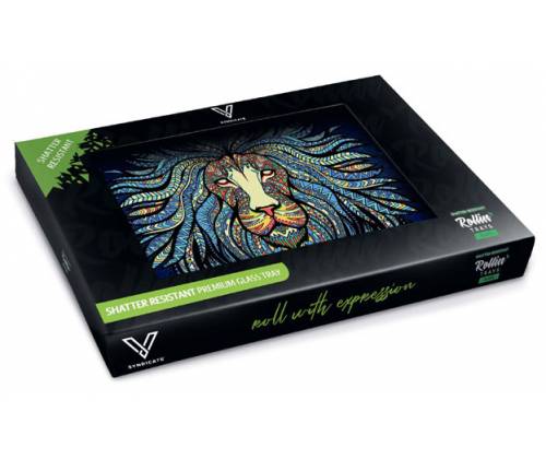 V-Syndicate Γυάλινος Rolling Tray Δίσκος - Tribal Lion - Mini (16x12cm) - Τιμή: 10,50€