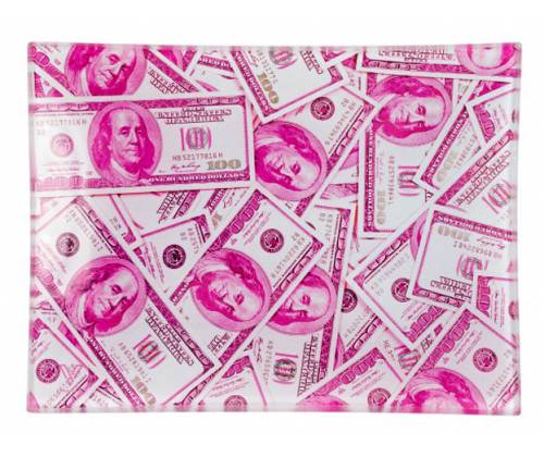 V-Syndicate Glass Rolling Tray - Dollars - Small (26x16cm) -  Price: 12,50€