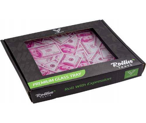V-Syndicate Glass Rolling Tray - Dollars - Small (26x16cm) -  Price: 12,50€