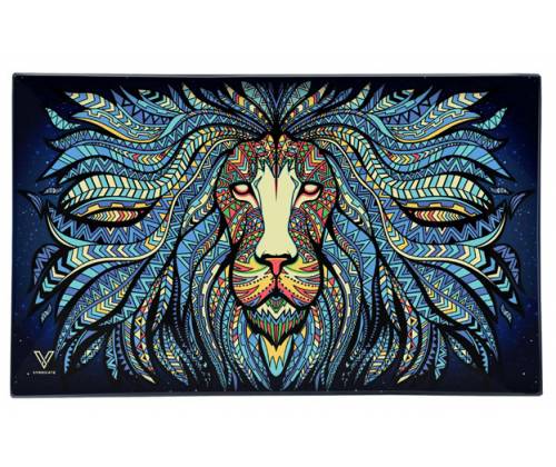 V-Syndicate Γυάλινος Rolling Tray Δίσκος - Tribal Lion - Small (26x16cm) - Τιμή: 14,50€
