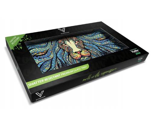 V-Syndicate Γυάλινος Rolling Tray Δίσκος - Tribal Lion - Small (26x16cm) - Τιμή: 14,50€