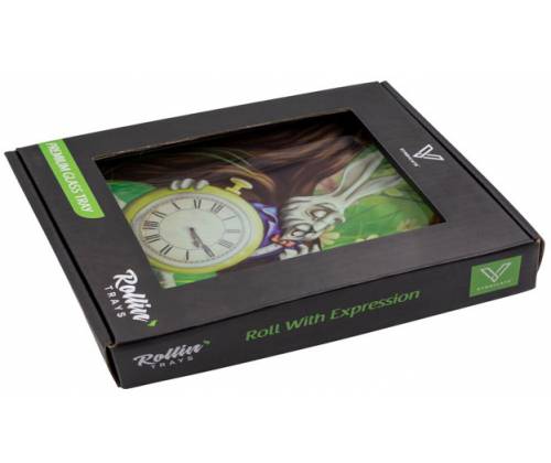 V-Syndicate Glass Rolling Tray - White Rabbit - Mini (16x12cm) -  Price: 10,50€