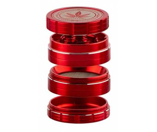 Amsterdam Grace Glass Aluminium Grinder Τρίφτης Κόκκινο 50mm - 4 Parts - Τιμή: 13,50€