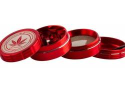 Amsterdam Grace Glass Aluminium Grinder Τρίφτης Κόκκινο 50mm - 4 Parts