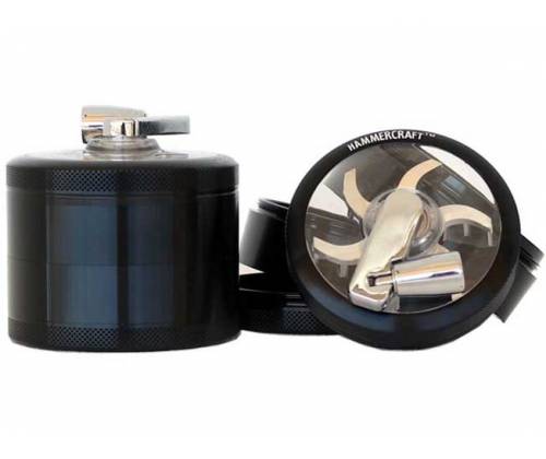 Μύλος Grinder Τρίφτης Αλουμινίου Hammercraft Μαύρο 65mm - 4 Parts -  Price: 16,70€