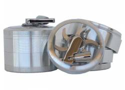 Μύλος Grinder Τρίφτης Αλουμινίου Hammercraft Ασημί 55mm - 4 Parts