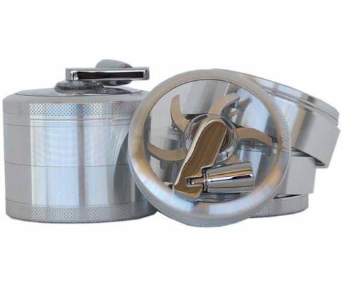 Μύλος Grinder Τρίφτης Αλουμινίου Hammercraft Ασημί 65mm - 4 Parts - Τιμή: 16,70€