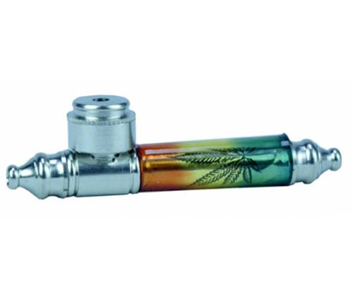 Μεταλλική Πίπα Σχέδιο Rasta Leaf - 9cm (9514) - Τιμή: 2,40€