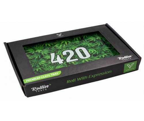 V-Syndicate Γυάλινος Rolling Tray Δίσκος - 420 Leaf - Large (26x16cm) - Τιμή: 24,50€