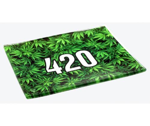 V-Syndicate Γυάλινος Rolling Tray Δίσκος - 420 Leaf - Small (16x12cm) - Τιμή: 21,00€