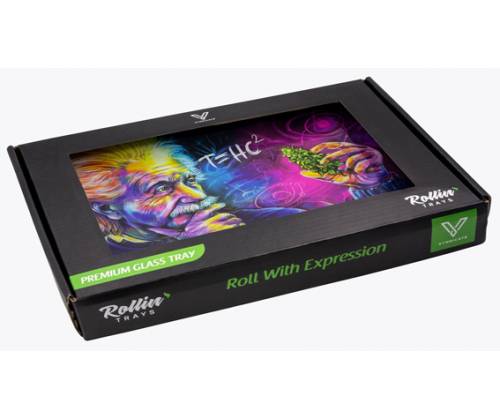 V-Syndicate Γυάλινος Rolling Tray Δίσκος - Einstein T=HC2 - Large (26x16cm) - Τιμή: 24,50€