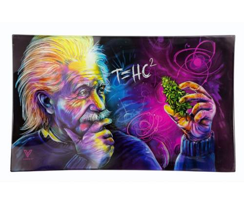 V-Syndicate Γυάλινος Rolling Tray Δίσκος - Einstein T=HC2 - Large (26x16cm) - Τιμή: 24,50€