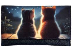 Καπνοθήκη 3cats Χειροποίητη Τεχνόδερμα - Σχέδιο Cats