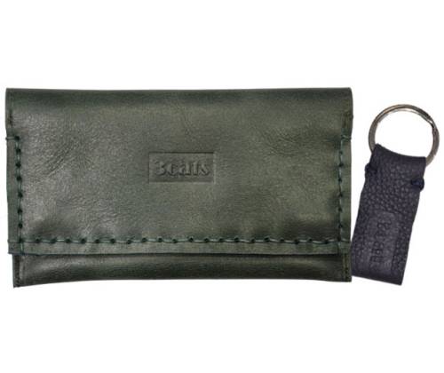 Tobacco Case 3cats Handmade Genuine Leather Olive Green - Keychain Gift - Price: 19,00€