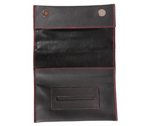 Καπνοθήκη Leon Δέρμα - Μεγάλη με Δέσιμο Μαύρη -  Price: 14,80€