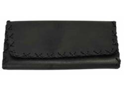 Καπνοθήκη Leon Δέρμα - Μεγάλη με Δερματοραφή Μαύρη