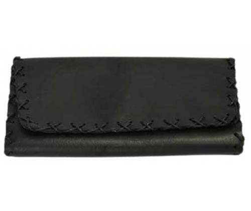 Καπνοθήκη Leon Δέρμα - Μεγάλη με Δερματοραφή Μαύρη - Τιμή: 15,80€