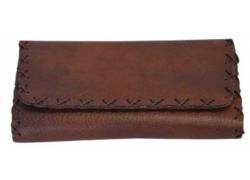 Καπνοθήκη Leon Δέρμα - Μεγάλη με Δερματοραφή Καφέ