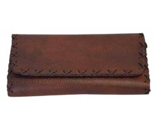 Καπνοθήκη Leon Δέρμα - Μεγάλη με Δερματοραφή Καφέ - Τιμή: 15,80€