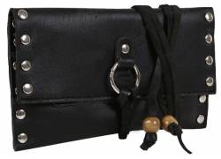 Καπνοθήκη Leon Δέρμα - Μεγάλη με Τρουκς και Κορδόνι Μαύρο