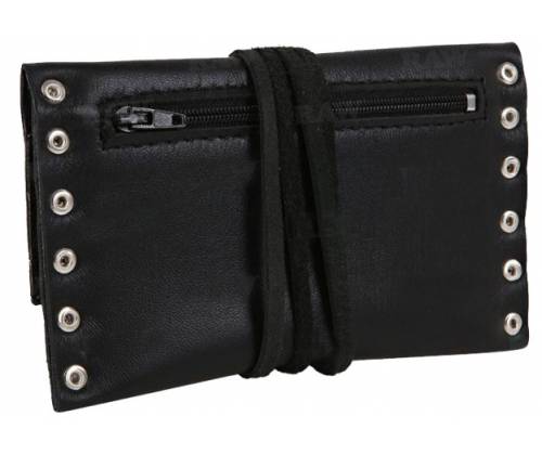 Καπνοθήκη Leon Δέρμα - Μεγάλη με Τρουκς και Κορδόνι Μαύρο - Τιμή: 16,50€