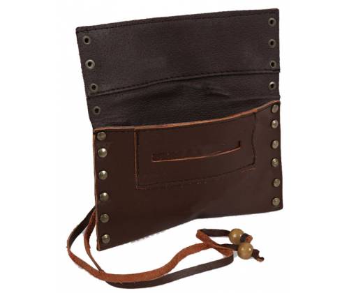 Καπνοθήκη Leon Δέρμα - Μεγάλη με Τρουκς και Κορδόνι Καφέ - Τιμή: 16,50€