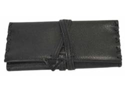 Καπνοθήκη Leon Τεχνόδερμα - Μεγάλη με Κορδόνι Μαύρη