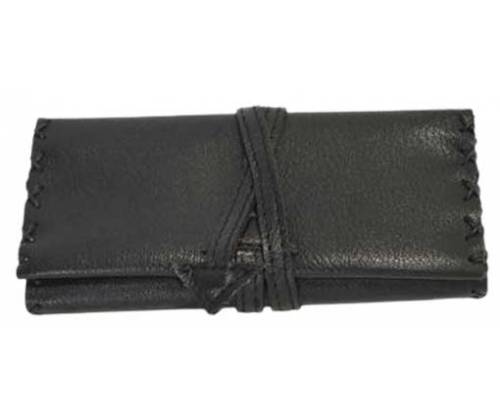 Καπνοθήκη Leon Τεχνόδερμα - Μεγάλη με Κορδόνι Μαύρη - Τιμή: 12,50€