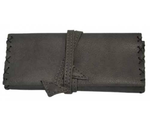 Καπνοθήκη Leon Τεχνόδερμα - Μεγάλη με Κορδόνι Γκρι - Τιμή: 12,50€