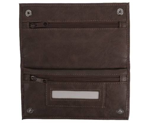 Καπνοθήκη Τεχνόδερμα με Διπλό Φερμουάρ - Σκούρο Καφέ - Τιμή: 10,50€