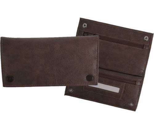 Καπνοθήκη Τεχνόδερμα με Διπλό Φερμουάρ - Σκούρο Καφέ - Τιμή: 10,50€