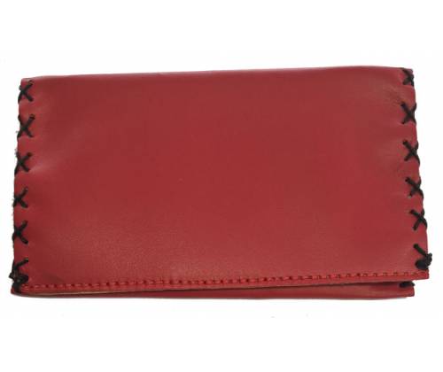 Καπνοθήκη Leon Τεχνόδερμα Χειροποίητη - Πλακέ με Ραφές Κόκκινο (200205) - Τιμή: 16,50€