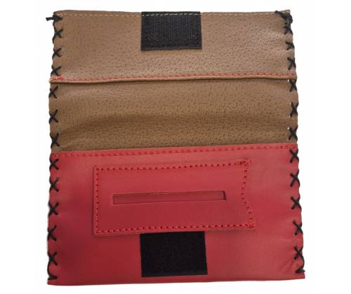 Καπνοθήκη Leon Τεχνόδερμα Χειροποίητη - Πλακέ με Ραφές Κόκκινο (200205) - Τιμή: 16,50€