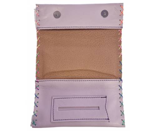 Καπνοθήκη Leon Τεχνόδερμα Χειροποίητη - με Ραφές Λιλά (200210) - Τιμή: 16,50€