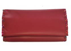 Καπνοθήκη Leon Γνήσιο Δέρμα Χειροποίητη - με Ραφές Κόκκινο (200211)