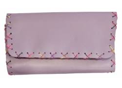 Καπνοθήκη Leon Γνήσιο Δέρμα Χειροποίητη - με Πλέξιμο Λιλά (200215)