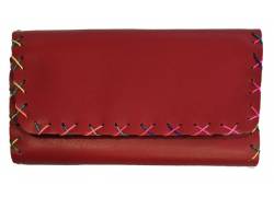 Καπνοθήκη Leon Γνήσιο Δέρμα Χειροποίητη - με Πλέξιμο Κόκκινο (200216)